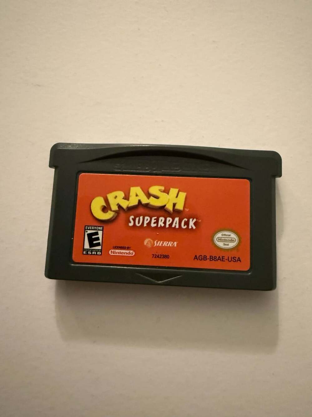 Sierra Crash Superpack Game Boy Advance GBA Cartridge
